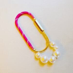 Roped And Pearled Shackle Bag Charm Pink